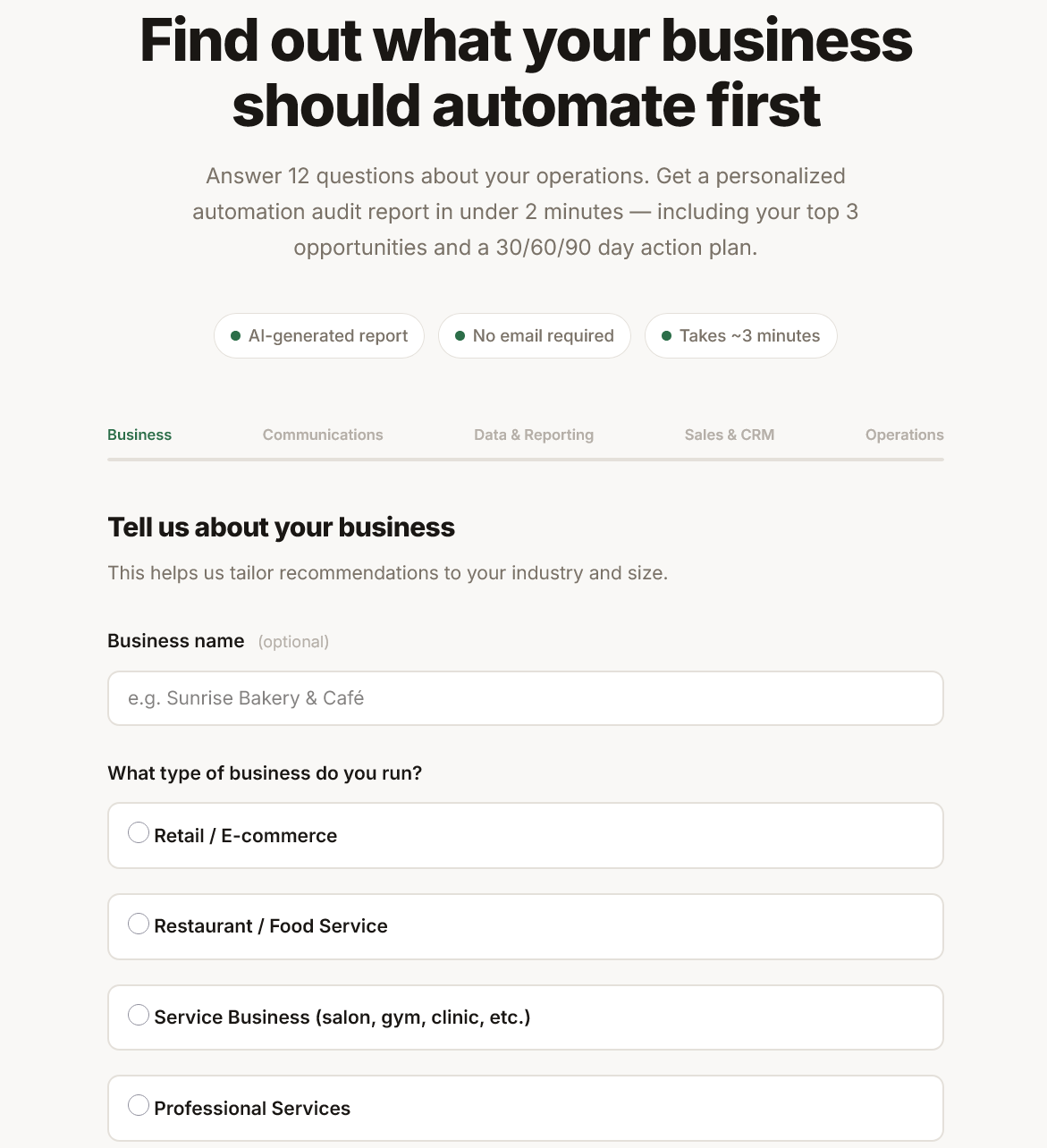 Sample automation audit report